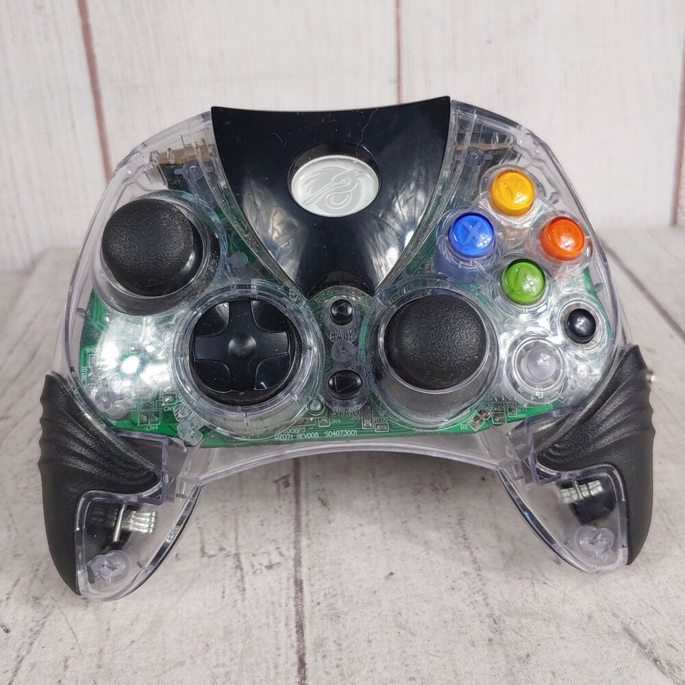 Pelican Wired Controller Original Xbox Clear Transparent GPX006 Retro USED